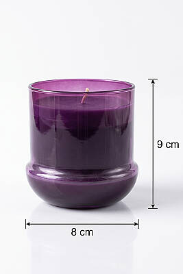Hawaii Vanilya Kokulu Mum 260 g Mantar Desenli Mor Cam Bardak - 6