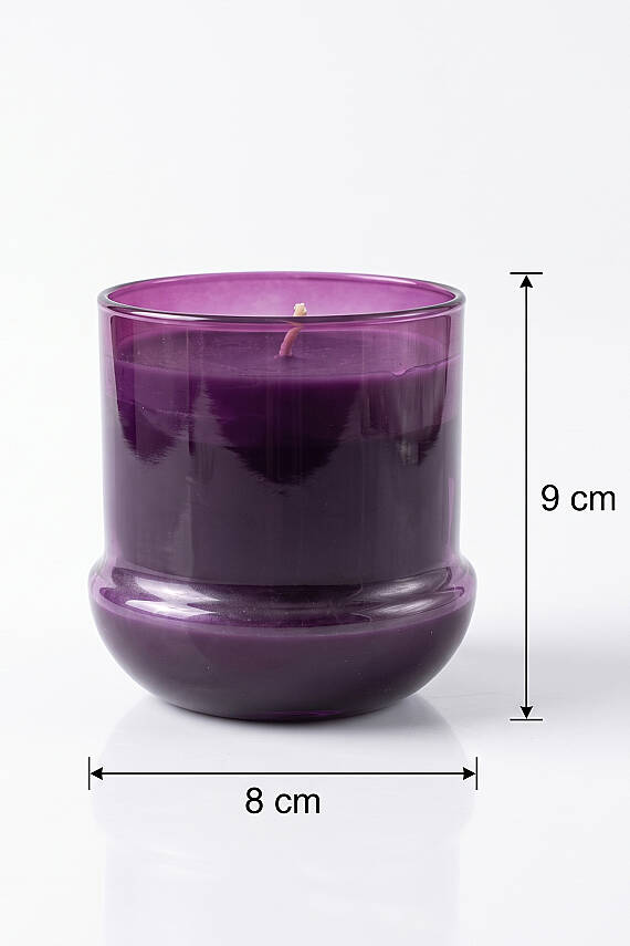 Hawaii Vanilya Kokulu Mum 260 g Mantar Desenli Mor Cam Bardak - 6