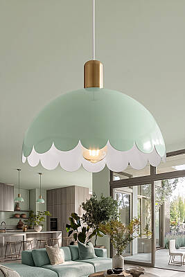 Bella Gold Avize 30 cm - Mint Yeşili 
