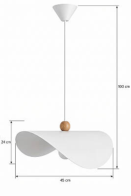 Colin Ahşap Boncuklu Beyaz Sarkıt (45 cm) - 8