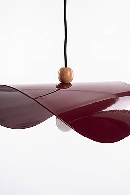 Colin Ahşap Boncuklu Bordo Sarkıt (45 cm) - 5
