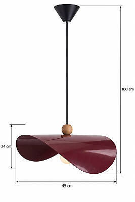 Colin Ahşap Boncuklu Bordo Sarkıt (45 cm) - 8