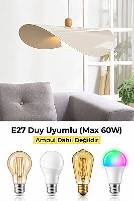 Colin Ahşap Boncuklu Krem Sarkıt (45 cm) - 6