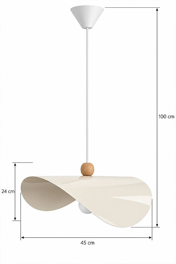 Colin Ahşap Boncuklu Krem Sarkıt (45 cm) - 8