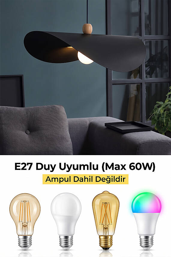 Colin Ahşap Boncuklu Siyah Sarkıt (45 cm) - 6