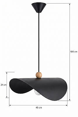 Colin Ahşap Boncuklu Siyah Sarkıt (45 cm) - 8