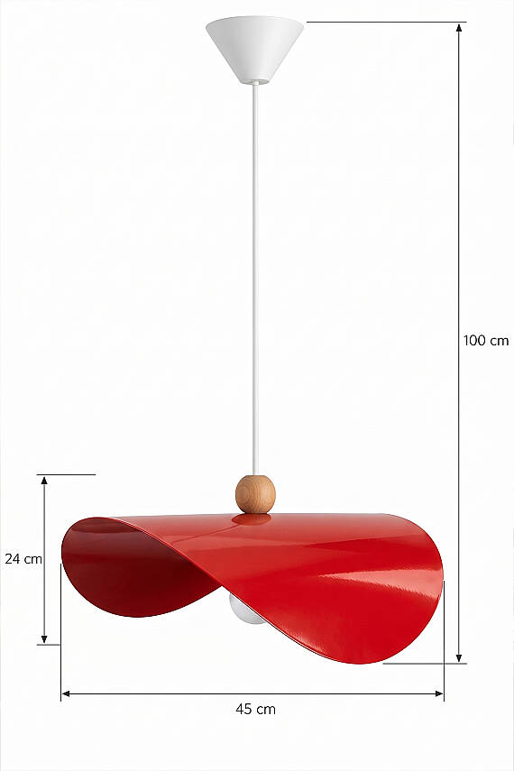 Colin Ahşap Boncuklu Turuncu Sarkıt (45 cm) - 8