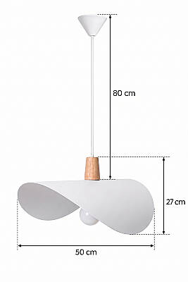 Colin Ahşap Beyaz Sarkıt (45 cm) - 7