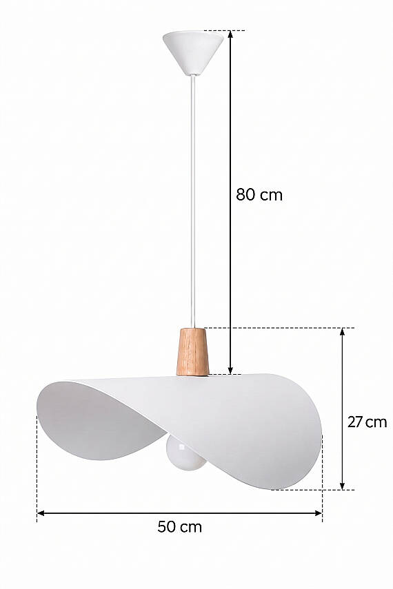 Colin Ahşap Beyaz Sarkıt (45 cm) - 7