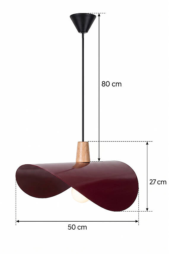 Colin Ahşap Bordo Sarkıt (45 cm) - 7