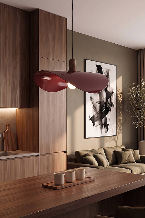 Colin Ahşap Bordo Sarkıt (45 cm) - 8