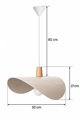 Colin Ahşap Krem Sarkıt (45 cm) - 7