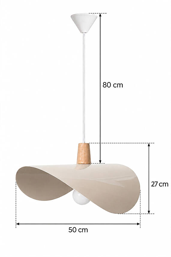 Colin Ahşap Krem Sarkıt (45 cm) - 7