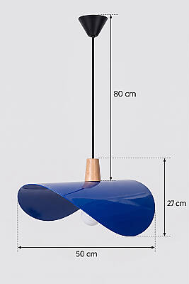 Colin Ahşap Lacivert Sarkıt (45 cm) - 7