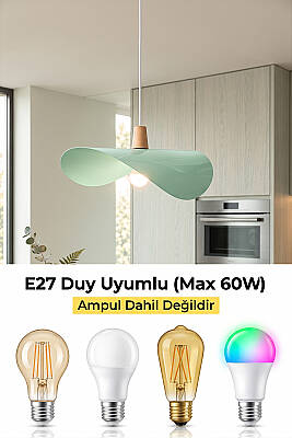 Colin Ahşap Mint Yeşili Sarkıt (45 cm) - 6