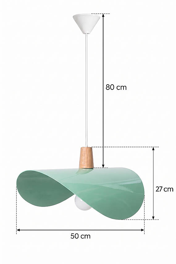 Colin Ahşap Mint Yeşili Sarkıt (45 cm) - 7