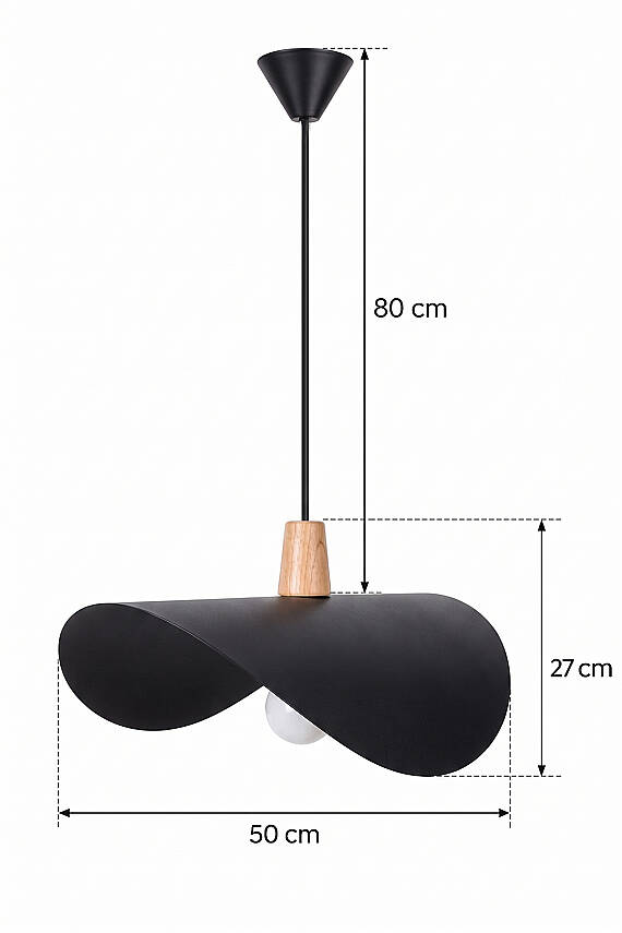 Colin Ahşap Siyah Sarkıt (45 cm) - 7