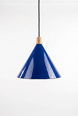 Cone Ahşap Avize 25 cm - Lacivert - 5