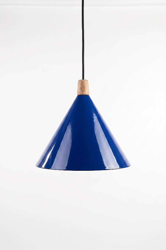 Cone Ahşap Avize 25 cm - Lacivert - 5