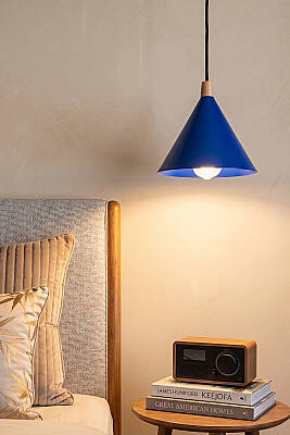 Cone Ahşap Avize 25 cm - Lacivert - 6