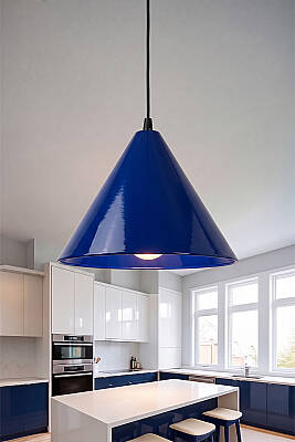 Cone Metal Avize 25 cm - Lacivert - MARRIEN