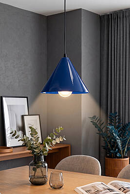 Cone Metal Avize 25 cm - Lacivert - 2