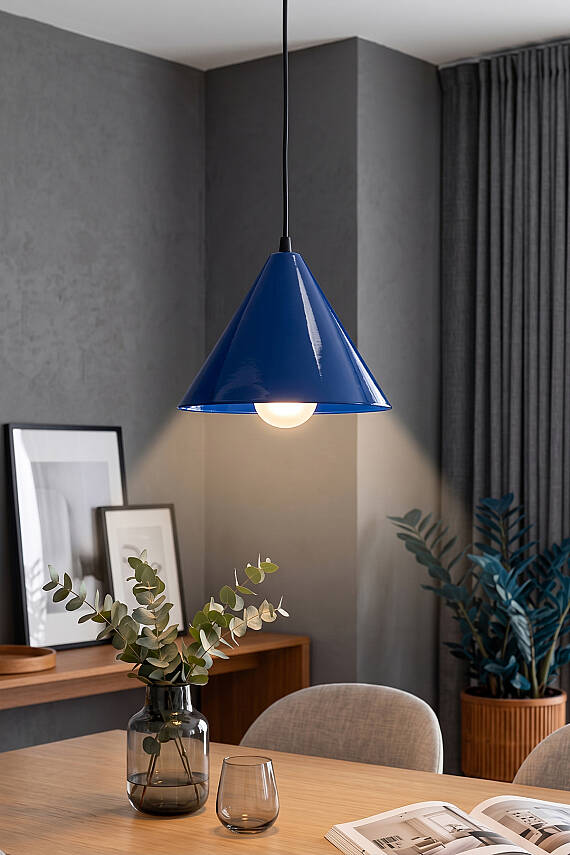 Cone Metal Avize 25 cm - Lacivert - 2