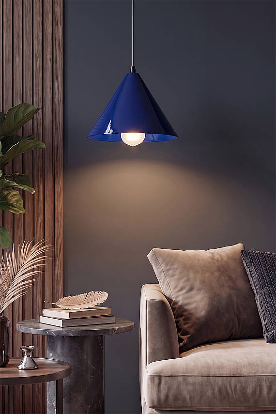 Cone Metal Avize 25 cm - Lacivert - 4