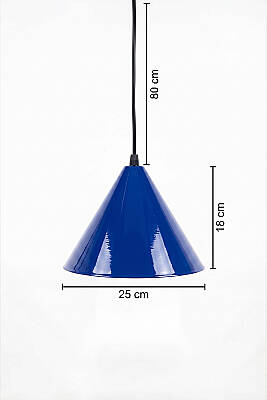 Cone Metal Avize 25 cm - Lacivert - 7
