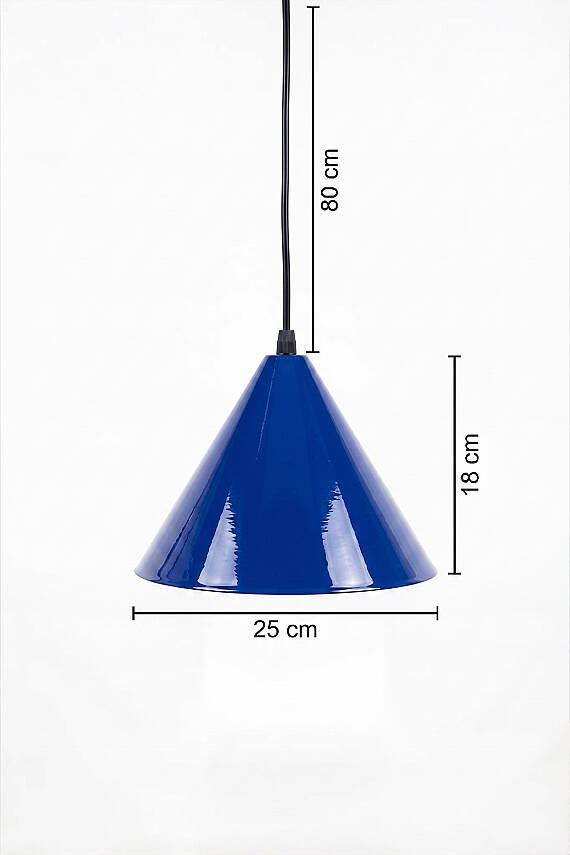 Cone Metal Avize 25 cm - Lacivert - 7