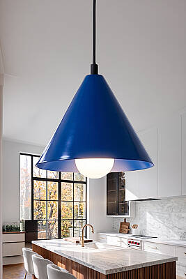 Cone Metal Avize 25 cm - Lacivert - MARRIEN