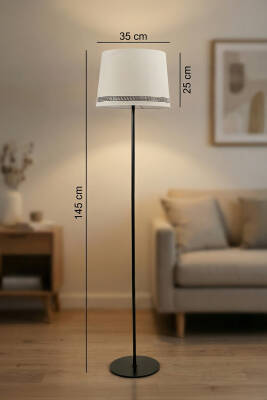 Cora Black Metal Floor Lamp - Luxury Pattern - 3