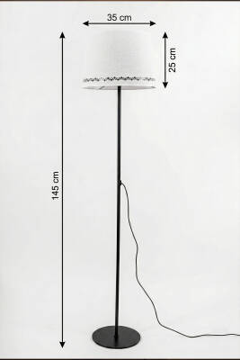 Cora Black Metal Floor Lamp - Tulip Pattern - 8