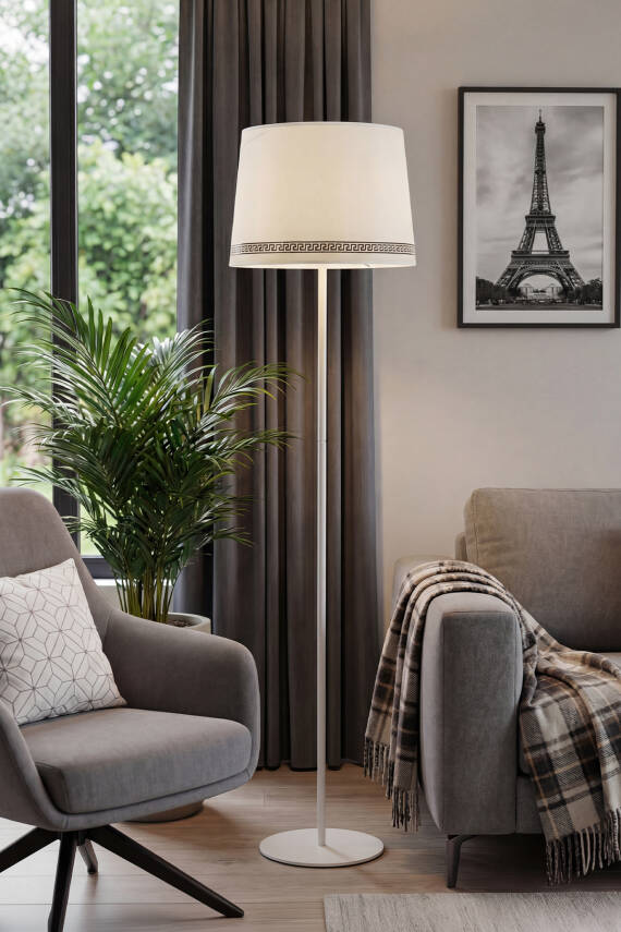 Cora Cream Metal Floor Lamp - Luxury Pattern - 2