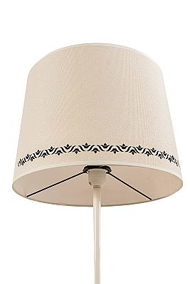 Cora Cream Metal Floor Lamp - Tulip Pattern - 4