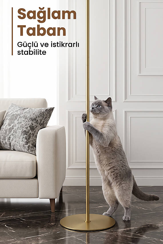 Cora Tek Ayaklı Gold Metal Siyah Kumaş Lambader Salon & Oturma Odası & Yatak Odası - 6