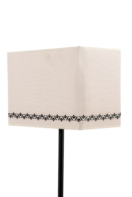 Corner Black & Cream Floor Lamp - Tulip Pattern - 5