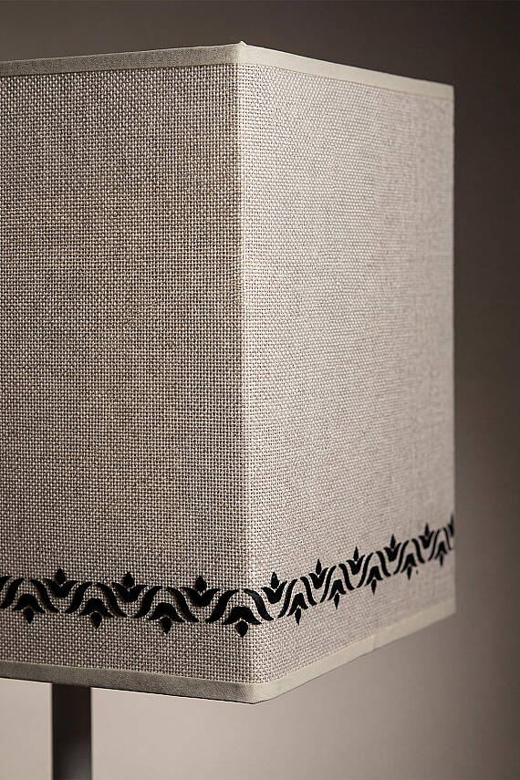 Corner Cream Floor Lamp - Tulip Pattern - 6