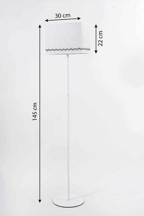 Corner Tulip Krem Metal Ayaklı Dikdörtgen Lambader - 145 cm Tek Ayaklı Lale Motifli Köşe Lambası - 8