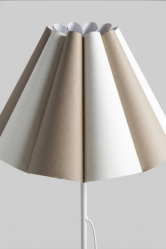 Flora Pileli Lambader - Krem-Cappuccino Başlık / Krem Gövde - 6
