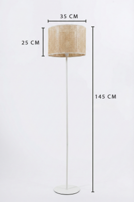 June Cream Floor Lamp - Rattan Style - 8