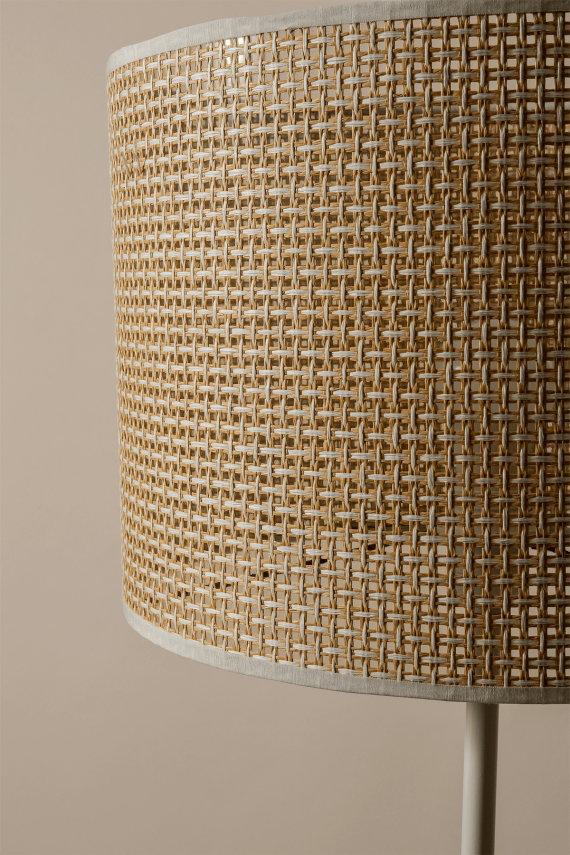 June Cream Floor Lamp - Rattan Style - 7