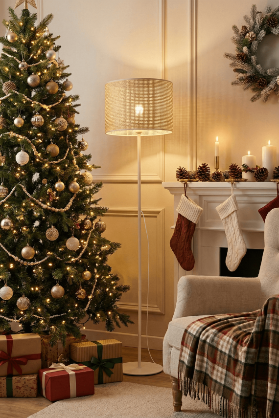 June Cream Floor Lamp - Rattan Style - 5