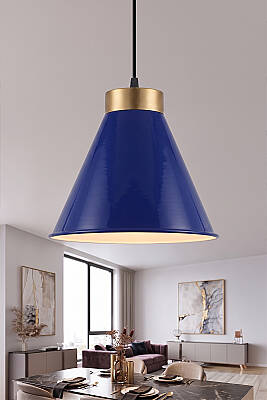 Liva Gold Metal Avize 20 cm - Lacivert - MARRIEN