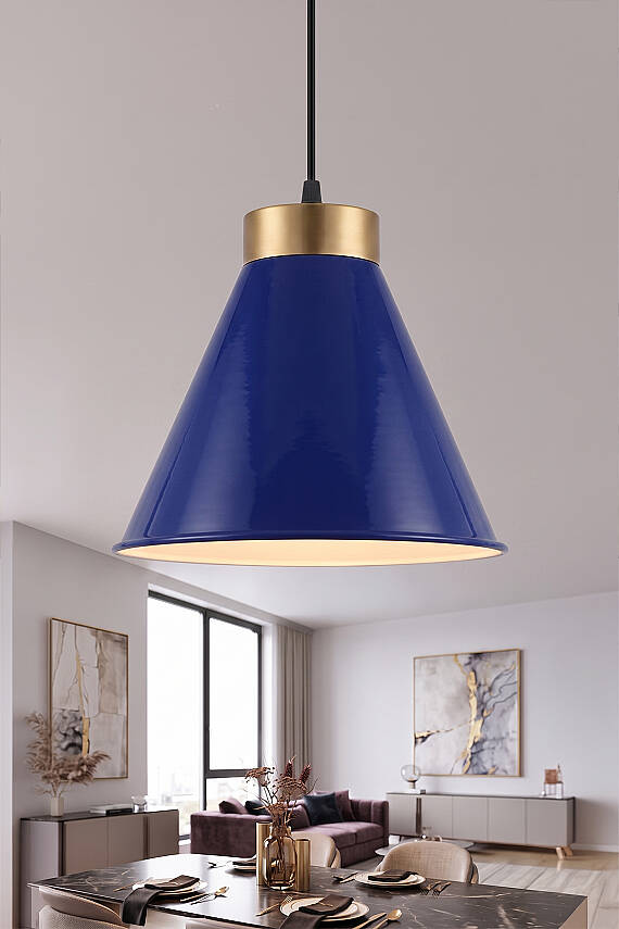 Liva Gold Metal Avize 20 cm - Lacivert - 1