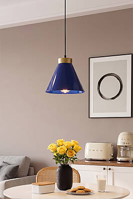 Liva Gold Metal Avize 20 cm - Lacivert - 5