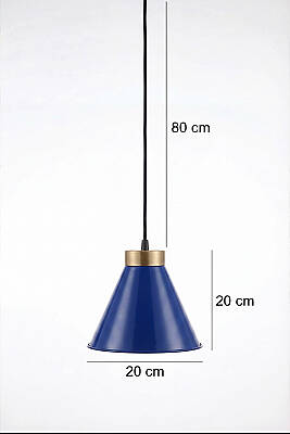 Liva Gold Metal Avize 20 cm - Lacivert - 7