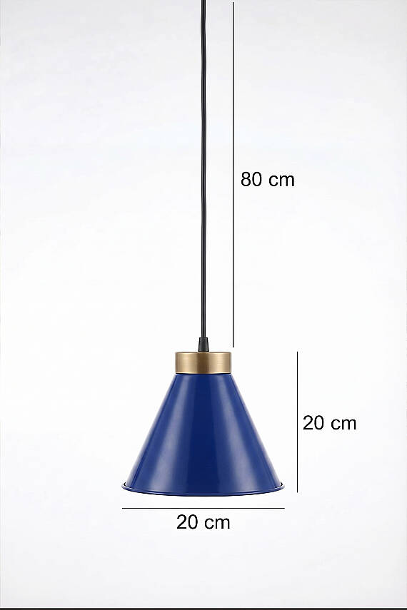 Liva Gold Metal Avize 20 cm - Lacivert - 7