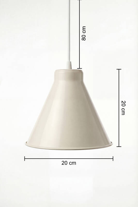 Liva Bohem Krem Metal Sarkıt (20 cm) Yemek Masası Üstü Avize Mutfak & Salon Aydınlatması - 6