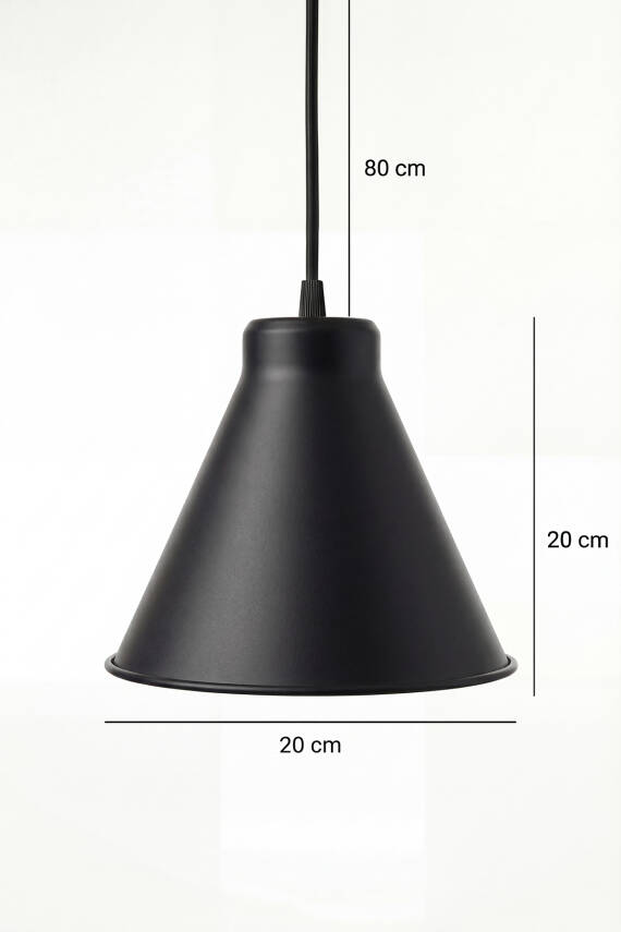 Liva Metal Avize 20 cm - Siyah - 8